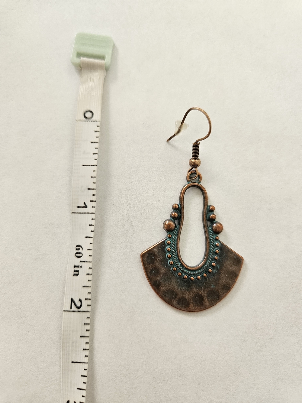 Drop Earrings Bronze With Teal Accent Bohemian Western Feminine Summer Festival - Picture 4 of 5